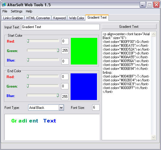 Altarsoft Web Tools screenshot